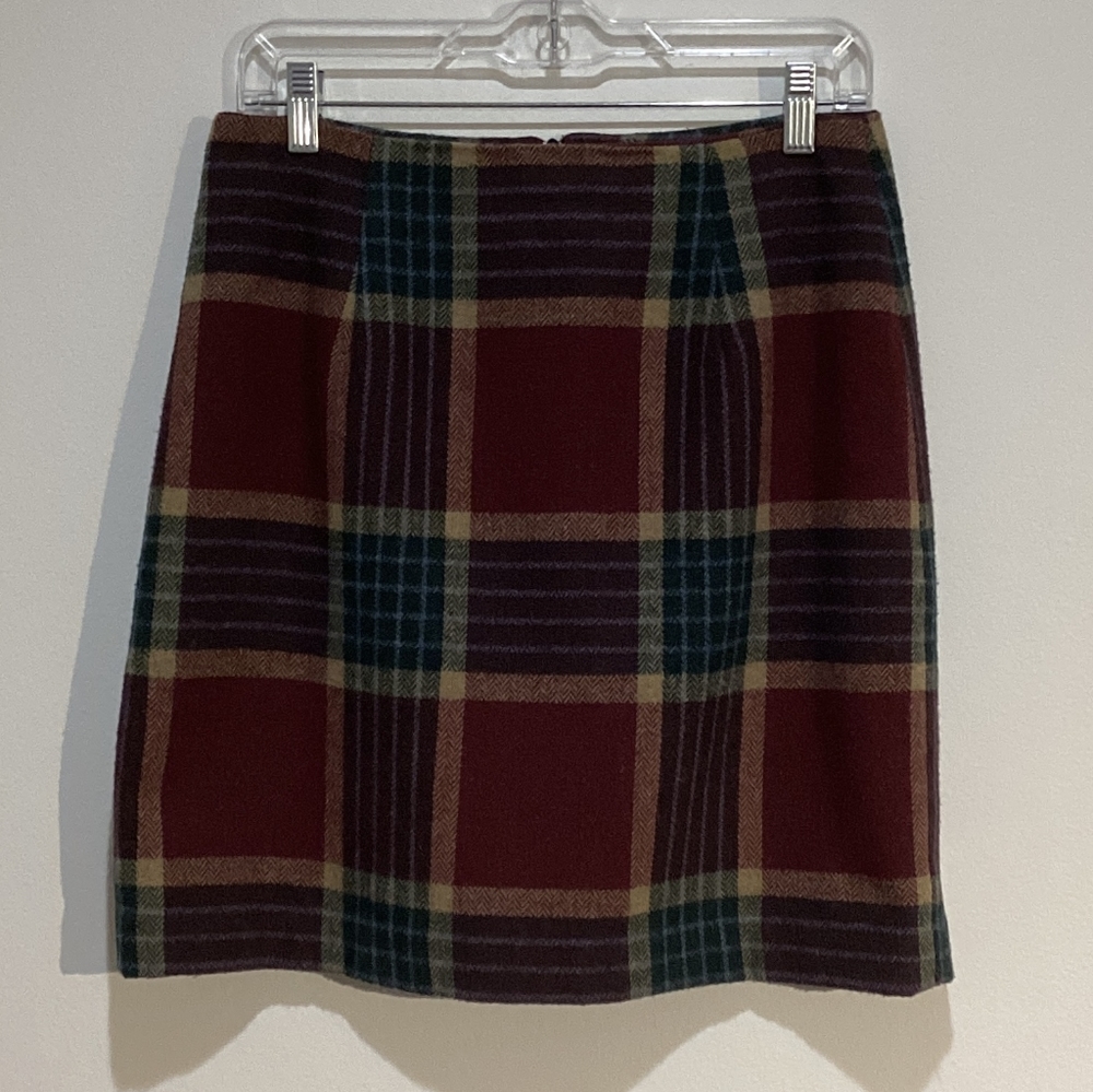 New York Style Women's Large Plaid Lined Midi Skirt
